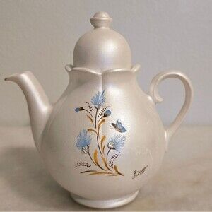 Berger Italy Fine Porcelain Pearl Ivory Pot Cruet with rhinestones